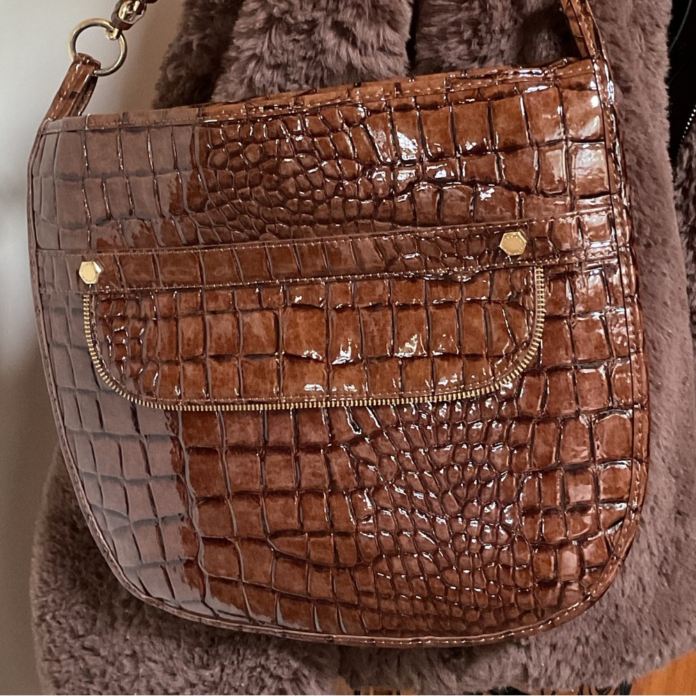 GIANNI BINI CROCODILE EMBOSSED HANDBAG. - Picture 2 of 10